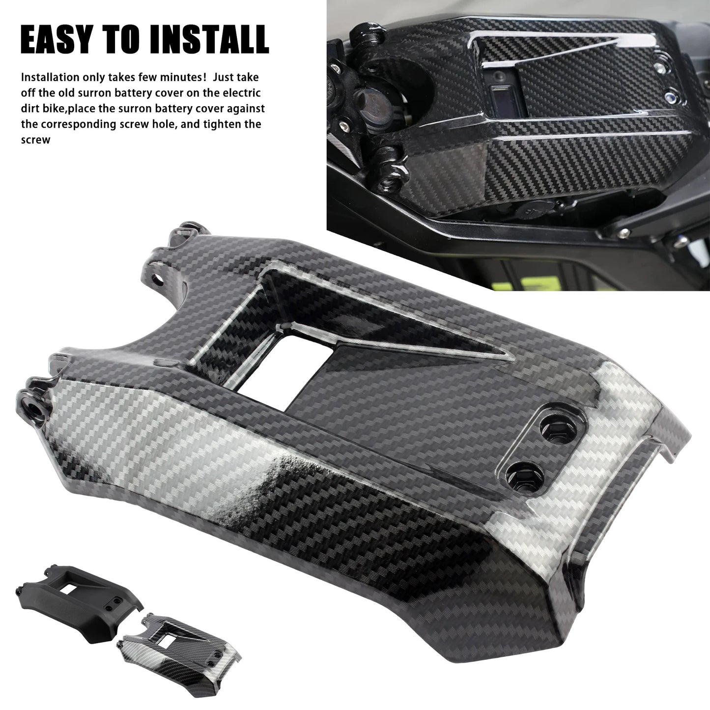Motocross Accessories Battery Compartment Cover For Pit Dirt Bike Carbon Fiber Protective For Surron Light Bee S/X Segway X260