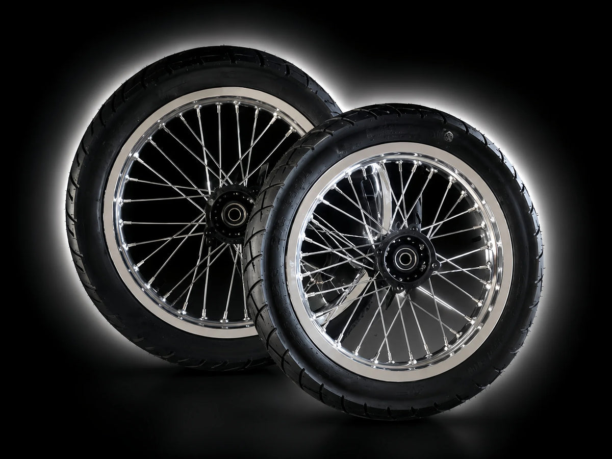 14/14in Supermoto Wheel Set Chrome