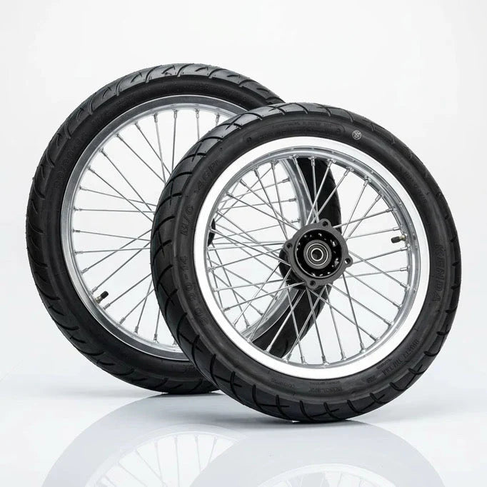 Yozma/Strike 17/14 supermoto wheelset chrome