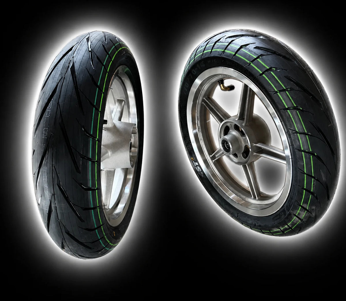 14/14in Supermoto Wheel Set Chrome
