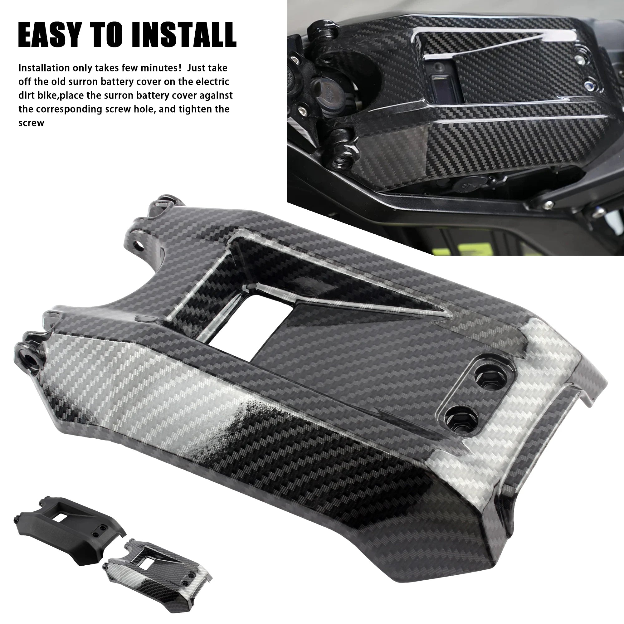 Motocross Accessories Battery Compartment Cover For Pit Dirt Bike Carbon Fiber Protective For Surron Light Bee S/X Segway X260
