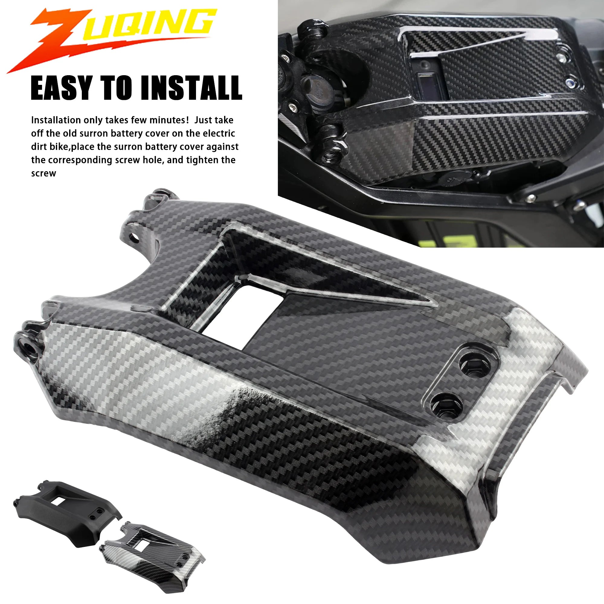 Motocross Accessories Battery Compartment Cover For Pit Dirt Bike Carbon Fiber Protective For Surron Light Bee S/X Segway X260