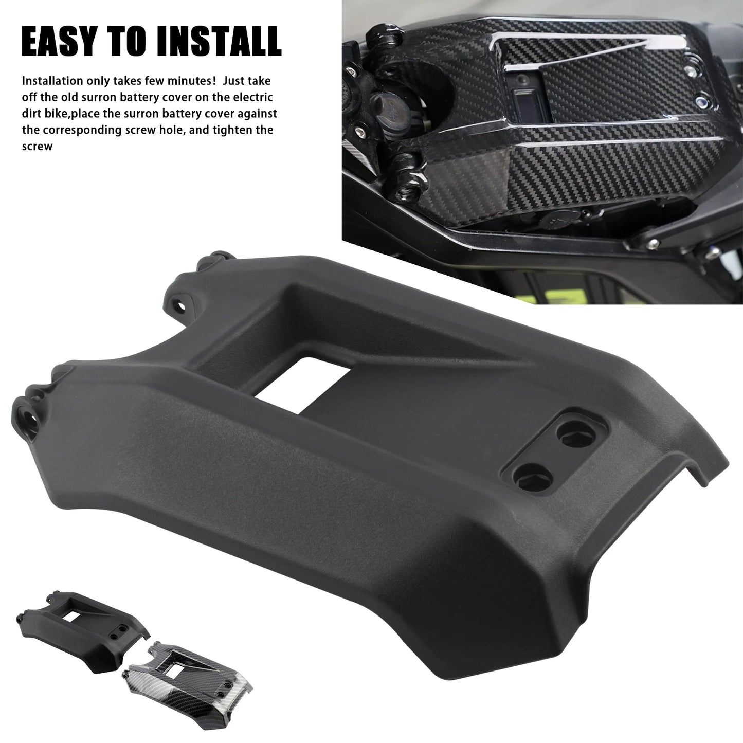 Motocross Accessories Battery Compartment Cover For Pit Dirt Bike Carbon Fiber Protective For Surron Light Bee S/X Segway X260