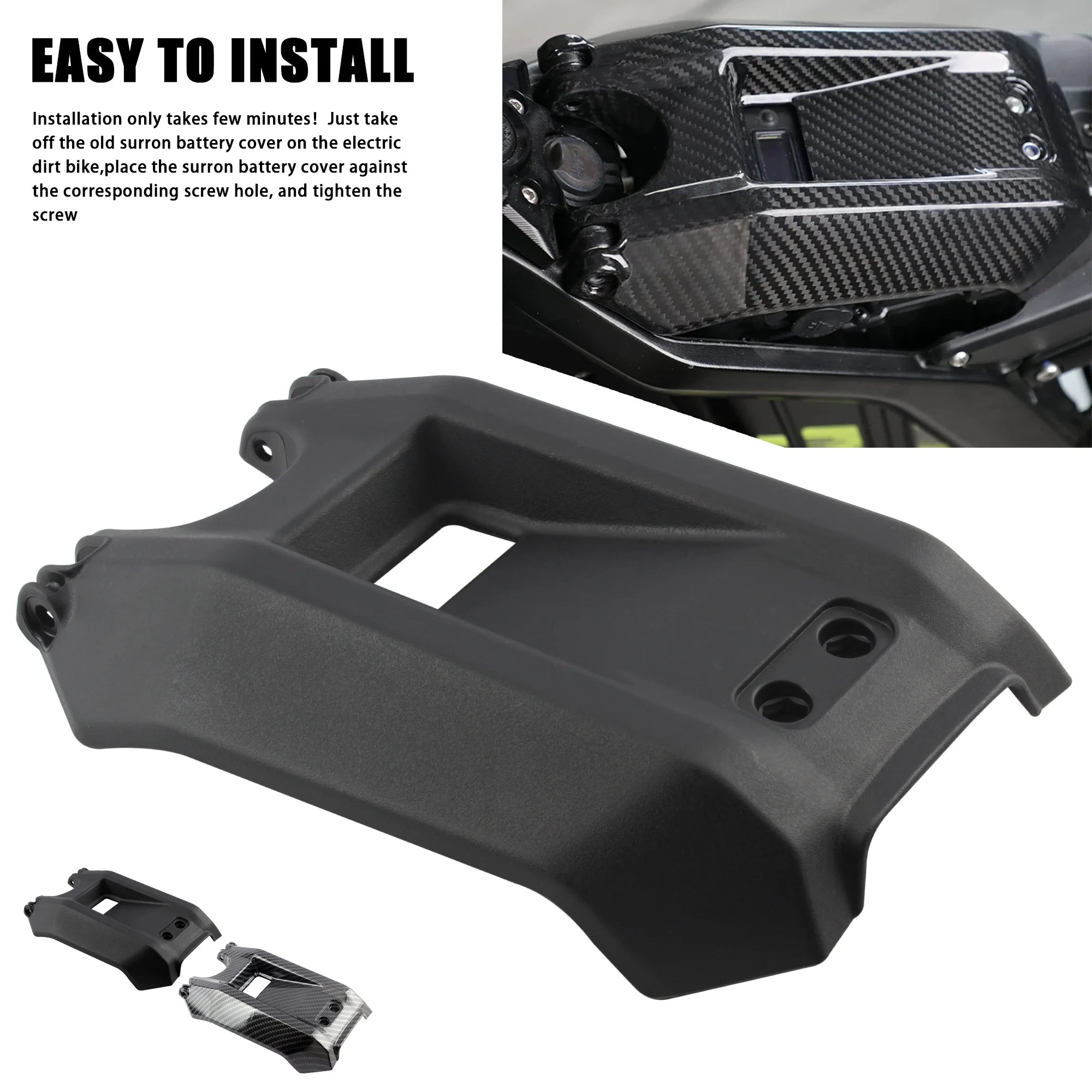 Motocross Accessories Battery Compartment Cover For Pit Dirt Bike Carbon Fiber Protective For Surron Light Bee S/X Segway X260