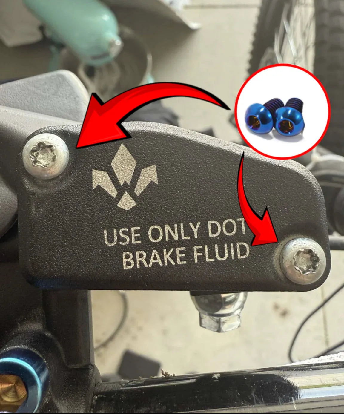 Titanium brake reservoir bolts